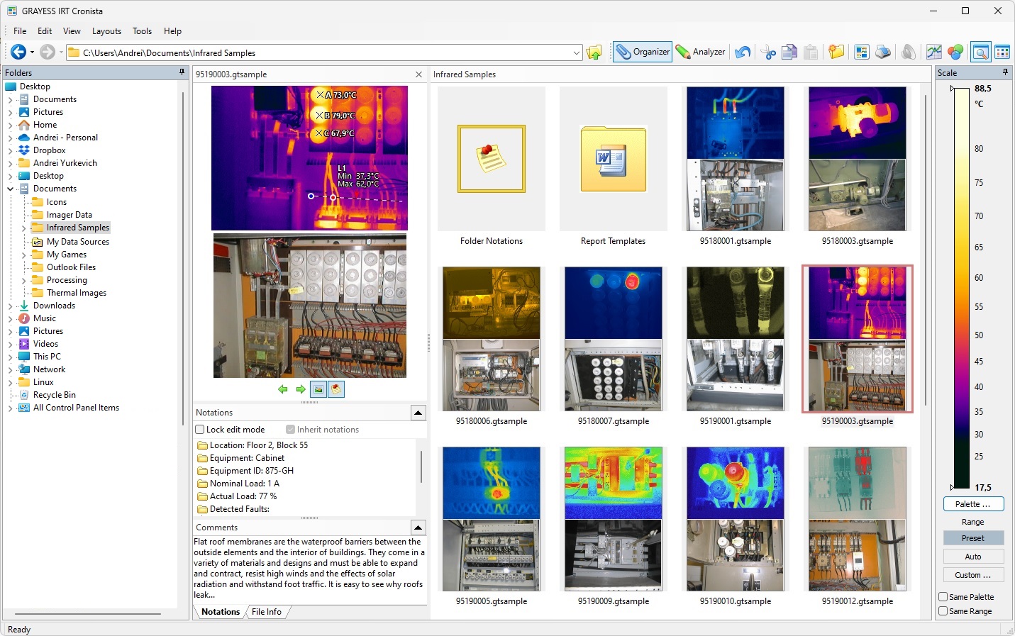 IRT Cronista image organizer with infrared and visible image previews