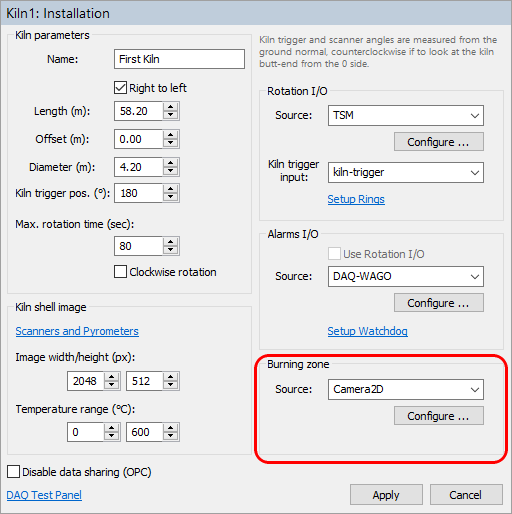 burning zone configuration