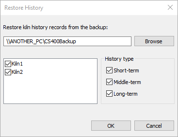 restore history dialog