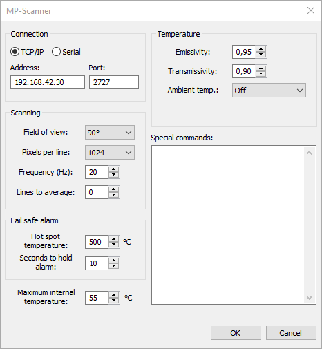 mp-scanner setup dialog