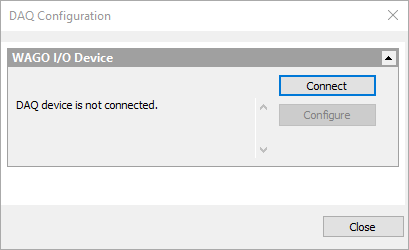 WAGO DAQ configuration dialog