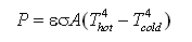 heat radiation formula