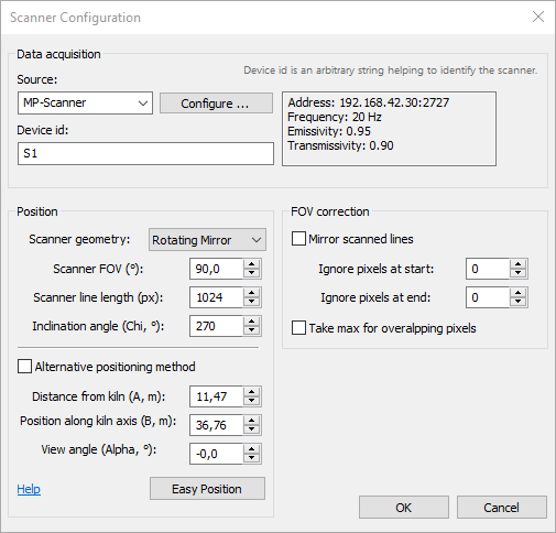 scanner setup dialog