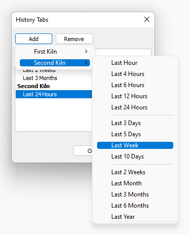 history tabs dialog